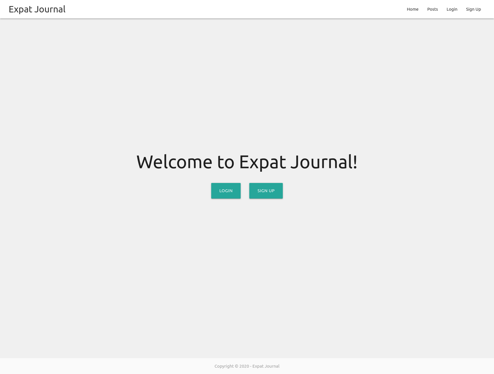 Screenshot of the Expat Journal application site.